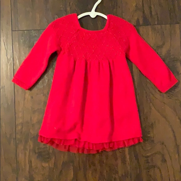 Red infant long sleeved dress - Picture 1 of 2